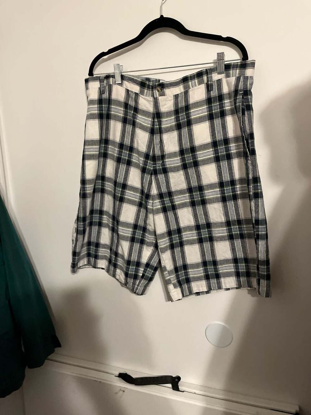 Caribbean Blues Plaid Cotton Shorts Size 40
